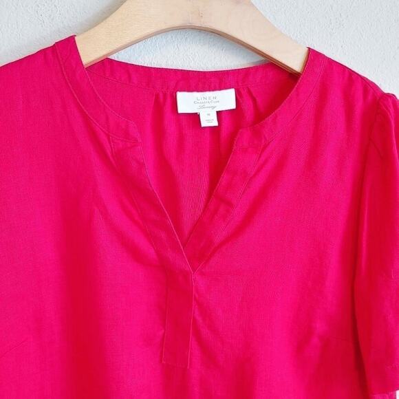 Charter Club Luxury Linen Short Sleeve Blouse Size M - Picture 3 of 8